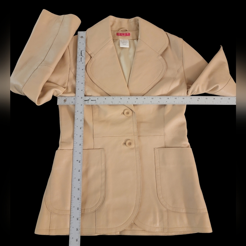 Olly London Champagne Colored Ladies Suit with Tailored Fit Leather NWT